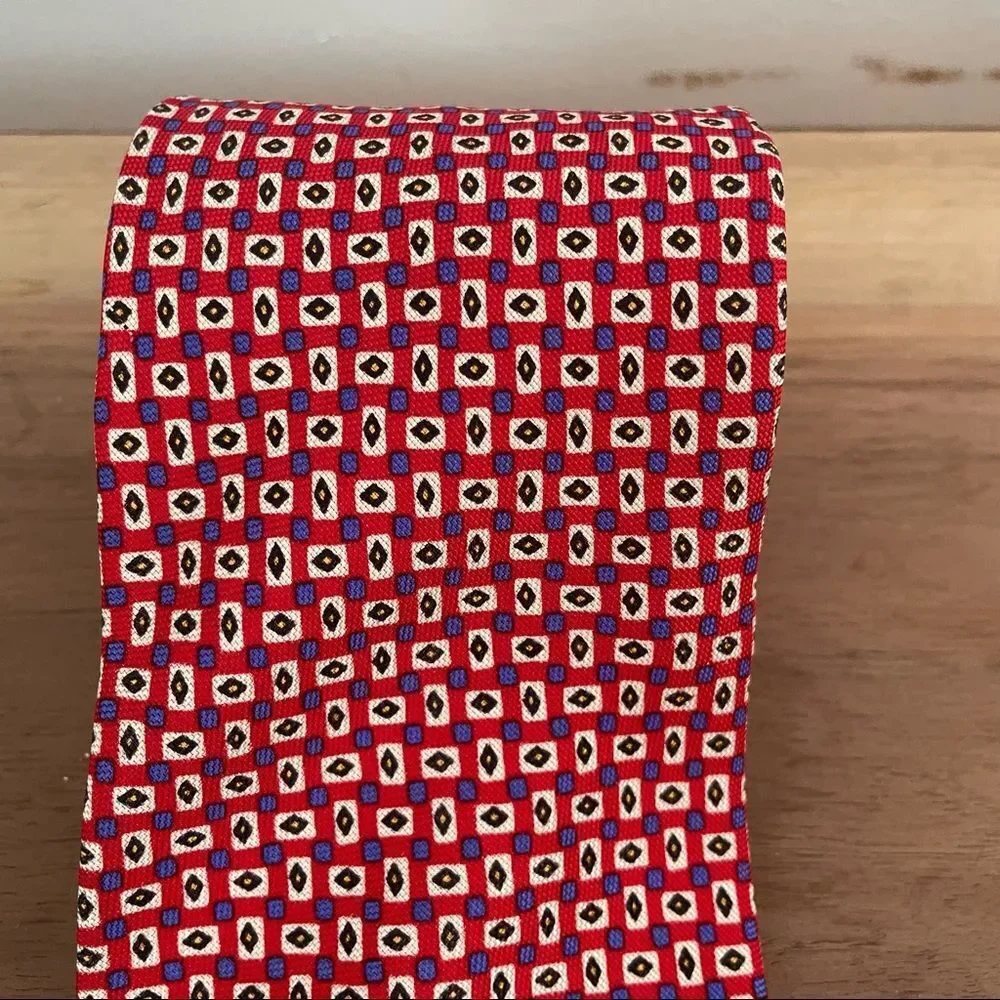 Lauren Ralph Lauren tie  mens red checked 100% silk tie